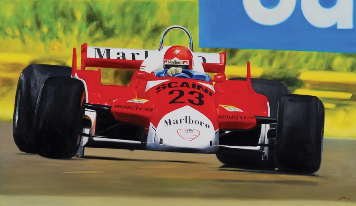 Dipinto di Andrea Del Pesco: ALFA ROMEO 179 — olio su tela