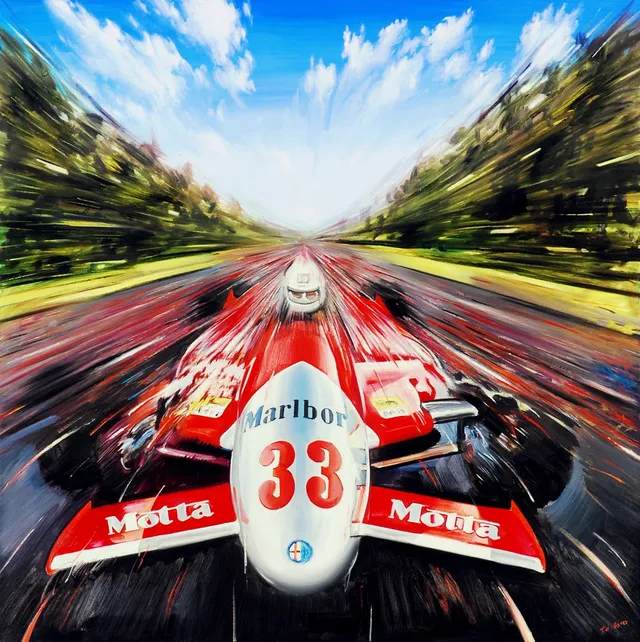 Dipinto di Andrea Del Pesco: ALFA ROMEO 179B — olio su tela
