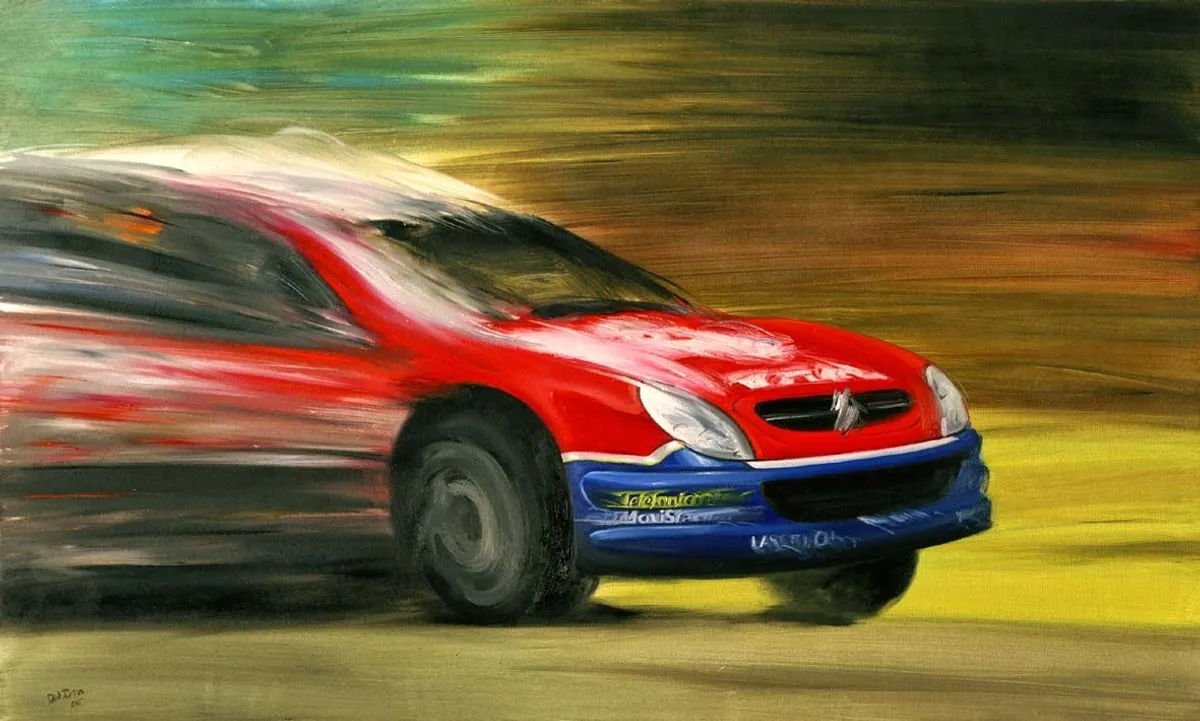 Dipinto di Andrea Del Pesco: CITROËN XSARA 2003 — olio su tela