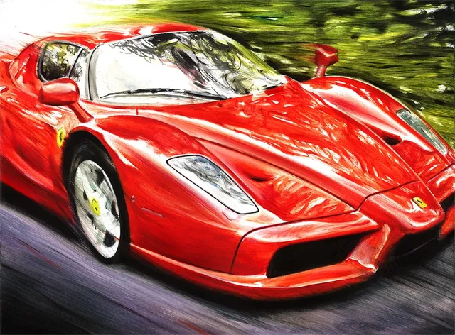 Dipinto di Andrea Del Pesco: FERRARI ENZO — olio su tela