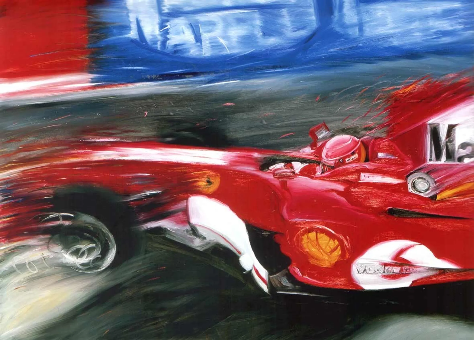 Dipinto di Andrea Del Pesco: FERRARI F-2005 — olio su tela