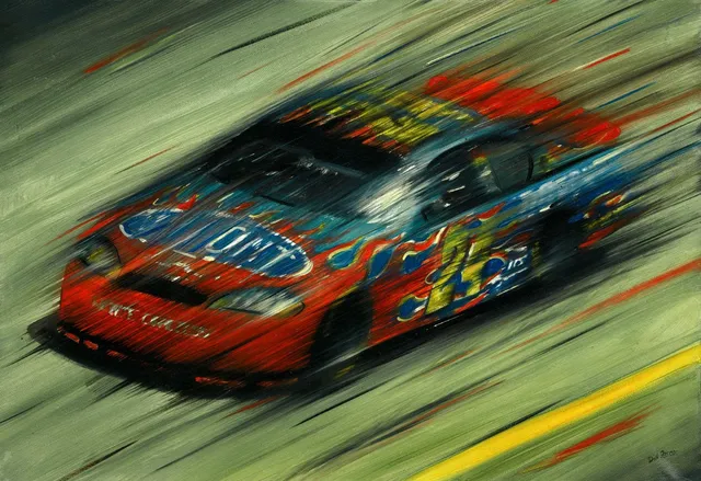 Dipinto di Andrea Del Pesco: JEFF GORDON, NASCAR RACE — olio su tela