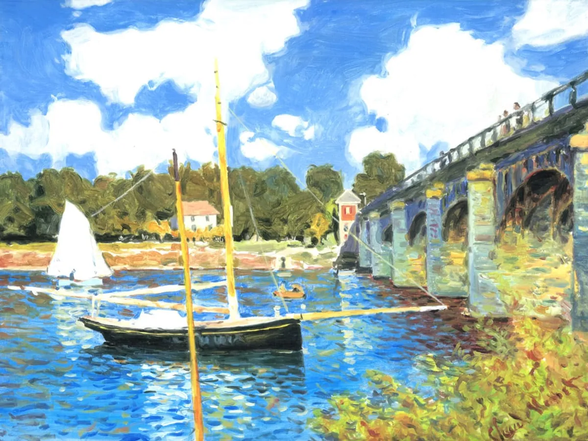 Copia d'arte dipinta da Andrea Del Pesco: Le Pont d'Argenteuil (originale di Claude MONET)