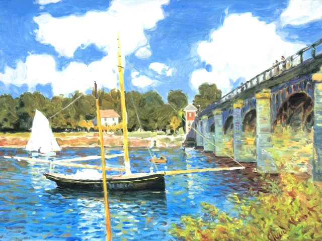 Copia d'arte dipinta da Andrea Del Pesco: Le Pont d'Argenteuil (originale di Claude MONET)
