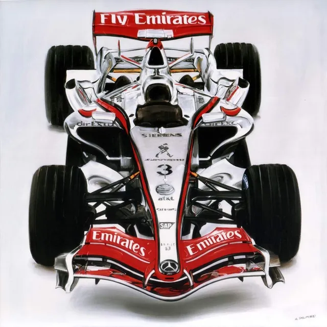 Dipinto di Andrea Del Pesco: McLAREN-MERCEDES MP4/21 — olio su tela