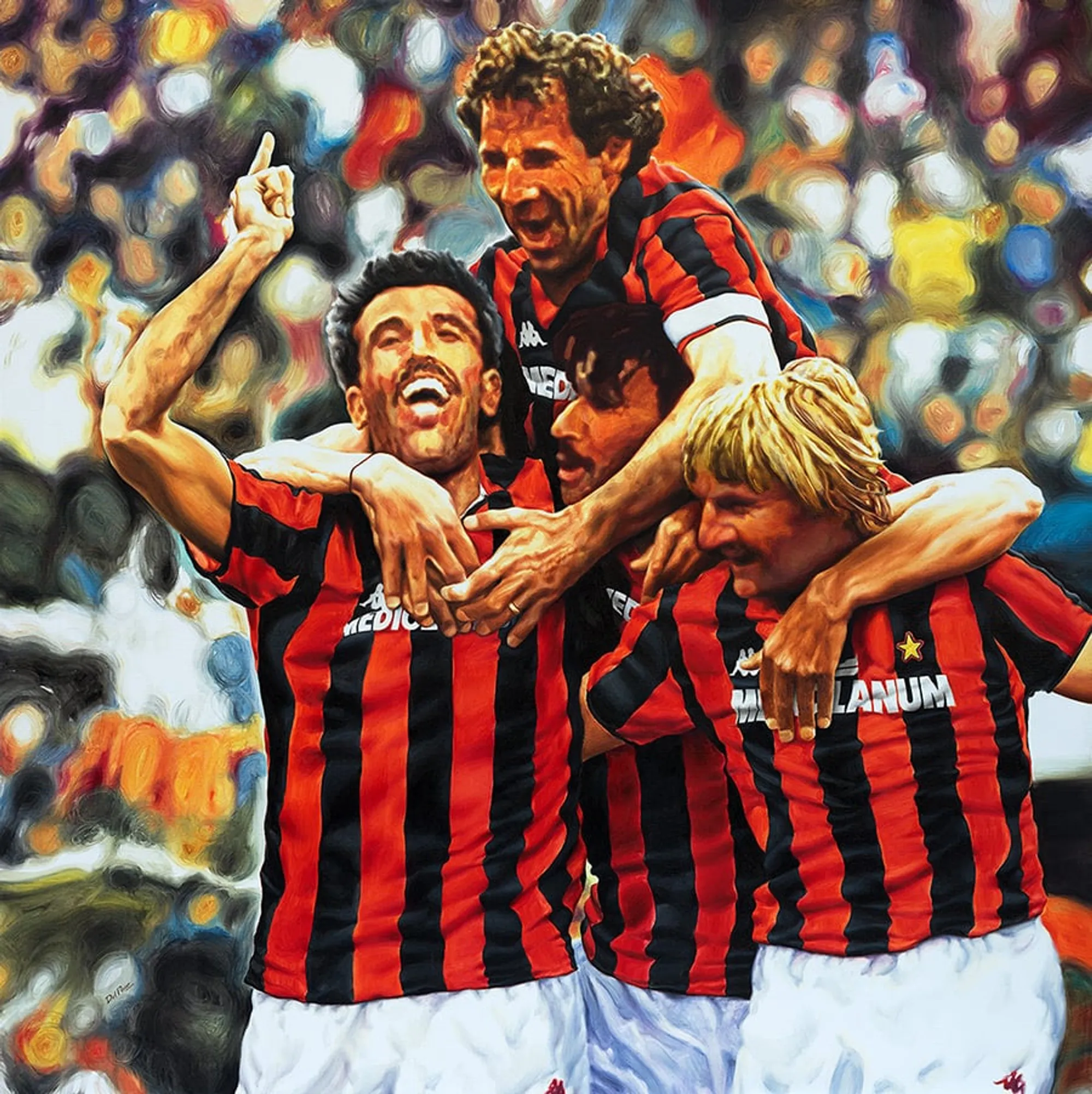 Dipinto di Andrea Del Pesco: MILAN 1988 — olio su tela