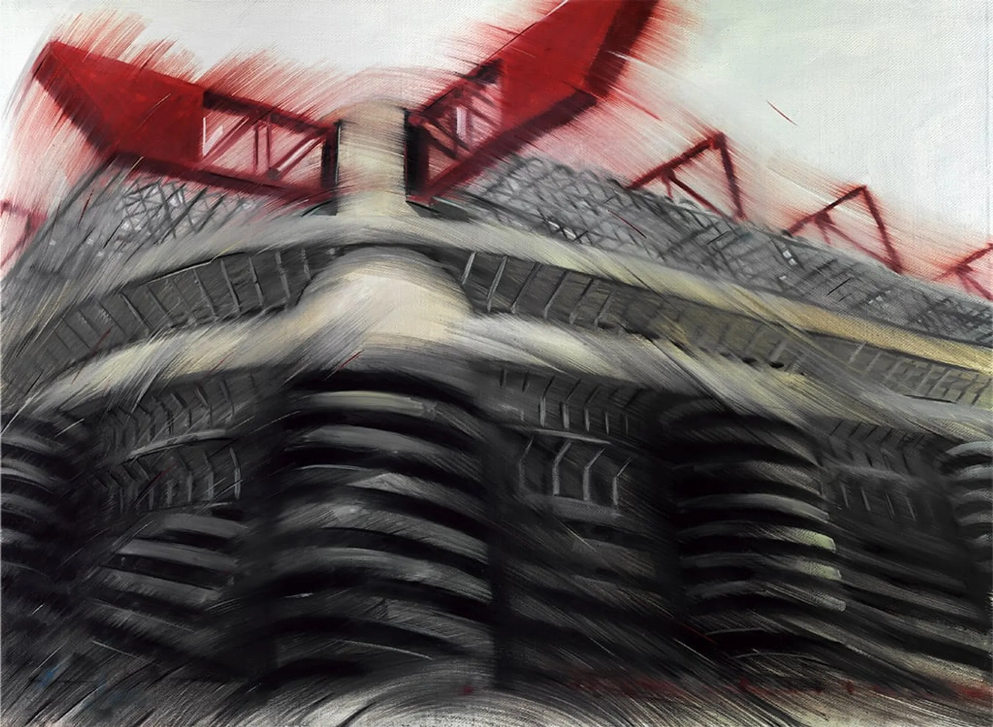 Dipinto di Andrea Del Pesco: MILANO, STADIO GIUSEPPE MEAZZA — olio su tela