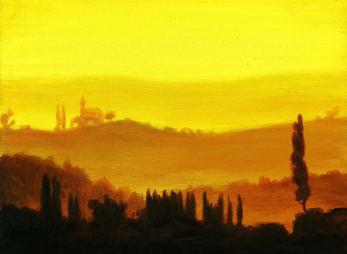 Dipinto di Andrea Del Pesco: PAESAGGIO TOSCANO — olio su tela