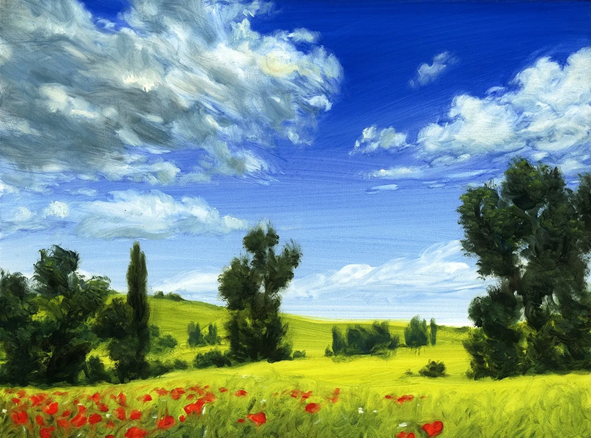 Dipinto di Andrea Del Pesco: PAESAGGIO — olio su tela