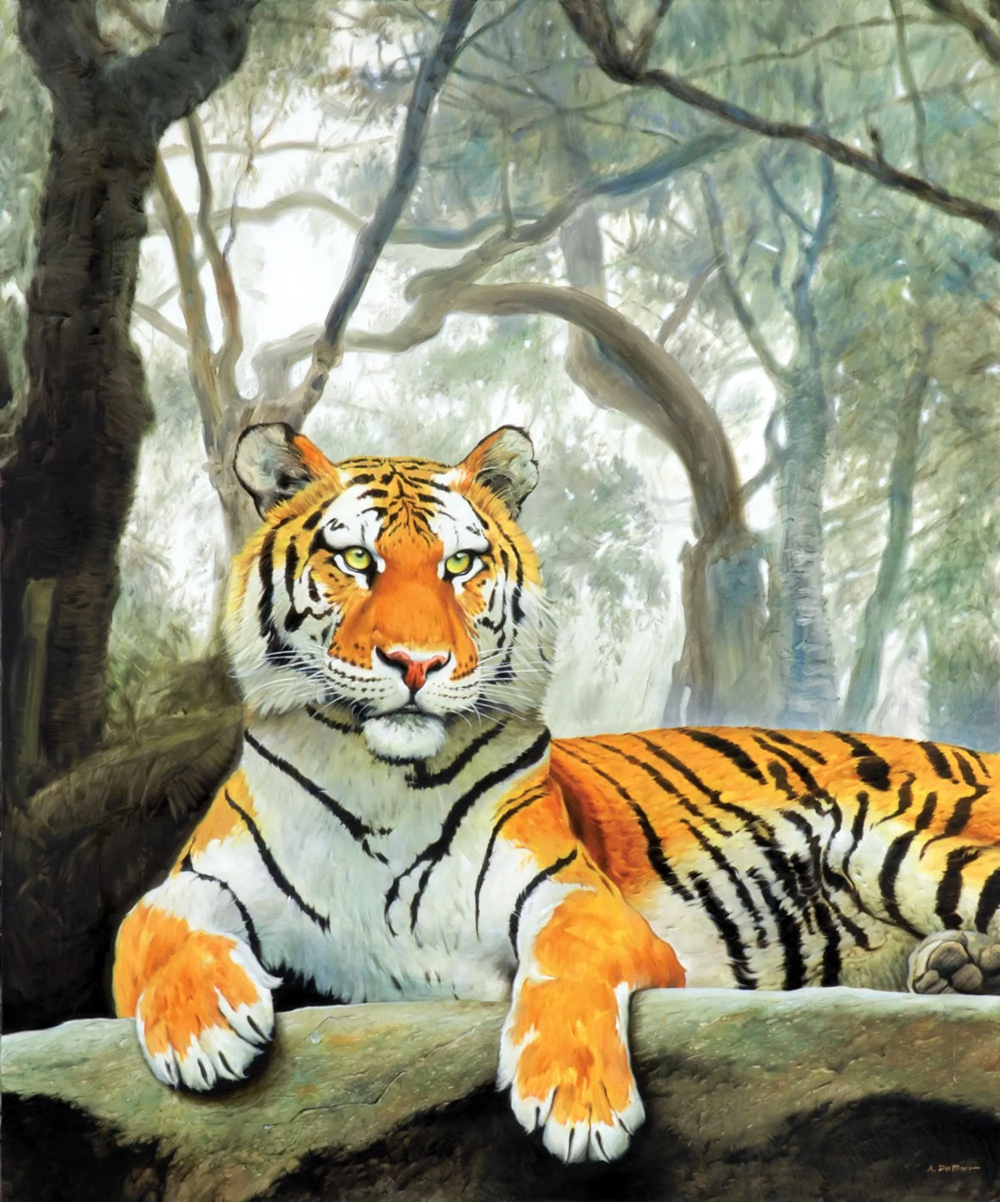 Dipinto di Andrea Del Pesco: TIGRE ASIATICA — olio su tela